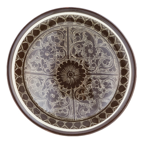 Блюдо Ляган "Риштанская керамика", Коричневый, Ø 24 см