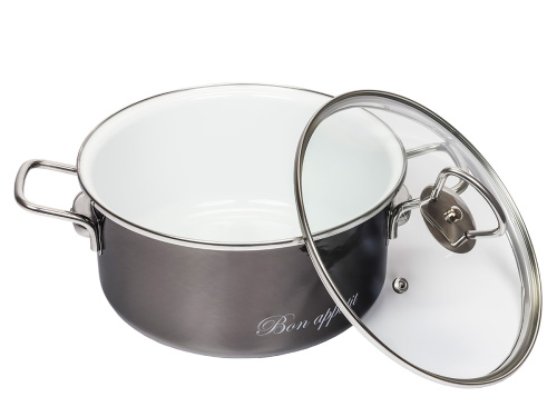 Набор кастрюль №13 Bon Appetit, 3 предмета, мокрый асфальт