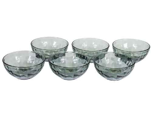 Набор салатников стеклянных (6 шт.), BLACK DIAMOND (черный), 13 см