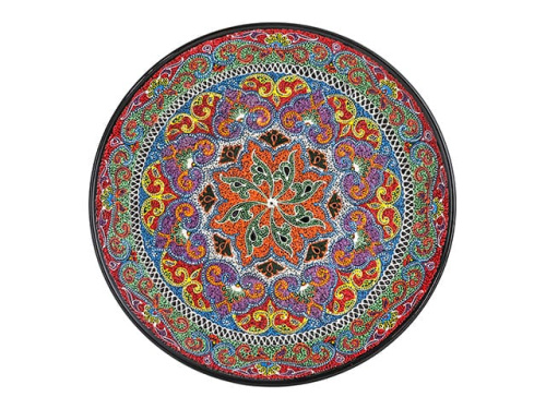 Блюдо Ляган "Риштанская керамика", Точечная роспись, Ø 38 см