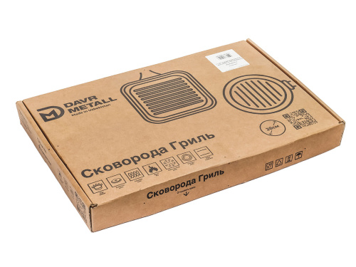 Сковорода-гриль квадратная, чугунная DAVR METALL, 28 см Сковорода-гриль квадратная, чугунная DAVR METALL, 28 см