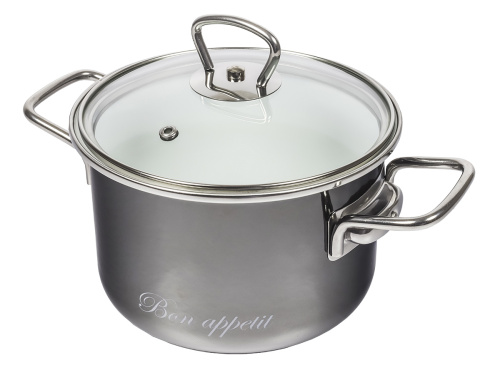 Набор кастрюль №13 Bon Appetit, 3 предмета, мокрый асфальт