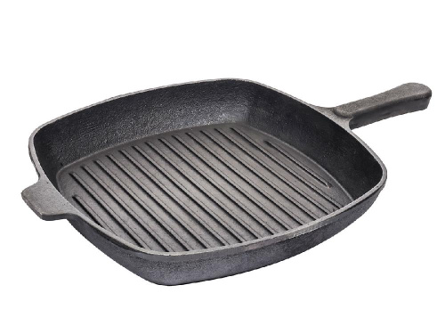 Сковорода-гриль квадратная, чугунная DAVR METALL, 28 см