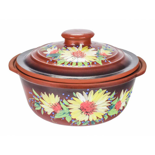 Жаровня с ручками "Славянская Керамика", Ромашка, 2 л