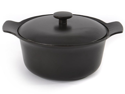 Кастрюля чугунная овальная с крышкой BergHOFF Ron, (черная) 4.2 л