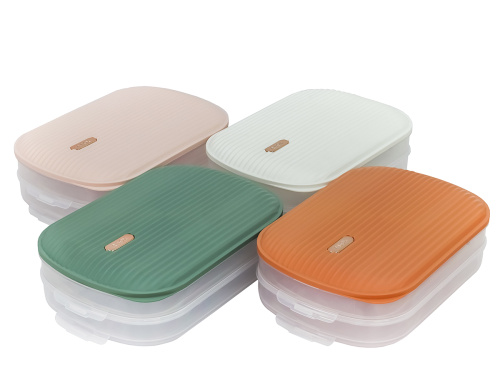 Контейнер с крышкой для хранения и заморозки продуктов на 2 секции, 32х22х9 см, розовый