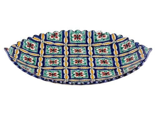 Блюдо Ляган овальный "Риштанская керамика", диаметр 41 см RS33_18