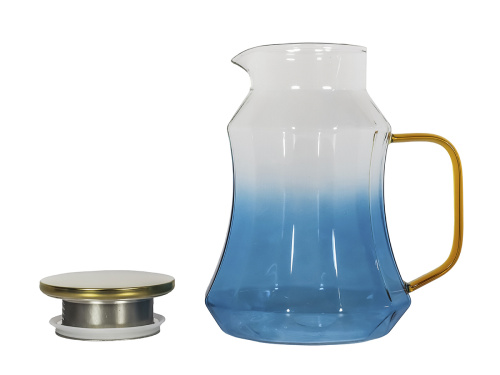 Кувшин стеклянный PLOVER с металлической крышкой-фильтром, 1.6 л