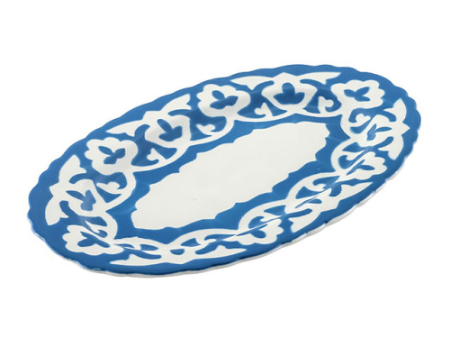 Тарелка овальная Бирюзовая Пахта, Turon Porcelain, Ø 23 см
