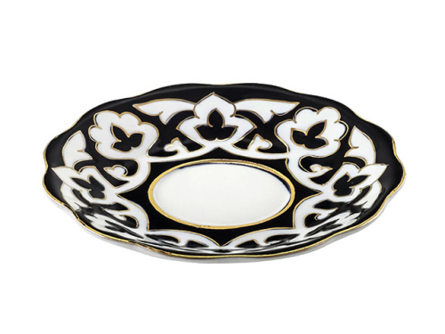 Тарелка рифленая Пахта, Turon Porcelain, с золотом, Ø 12,5 см