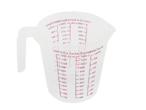 Мерный стакан для сыпучих продуктов с носиком на 1.2 л, пластиковый