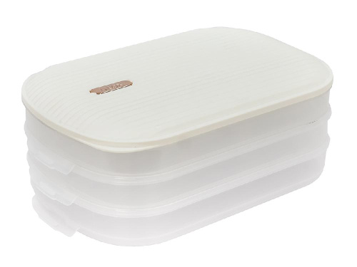 Контейнер с крышкой для хранения и заморозки продуктов на 3 секции, 32х22х13 см, белый