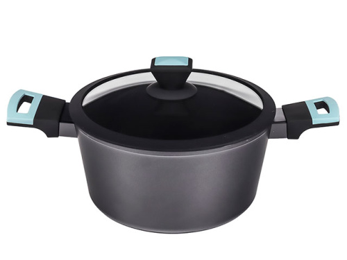 Кастрюля с антипригарным покрытием со стеклянной крышкой PLOVER, 24 см