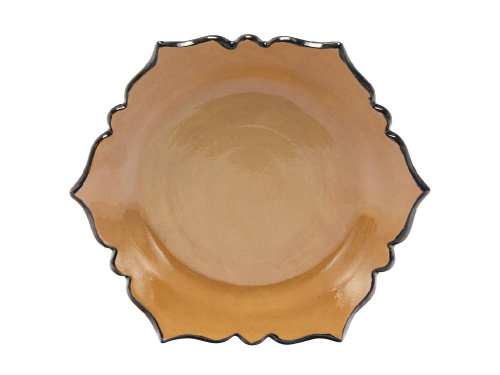 Тарелка солнышко "Риштанская керамика", коричневый, Ø 22 см