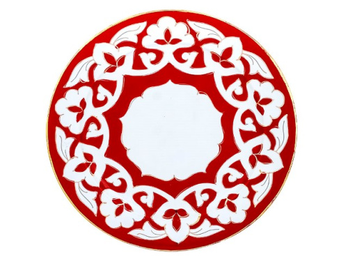 Тарелка Красная Пахта, Turon Porcelain, с золотом, Ø 24 см