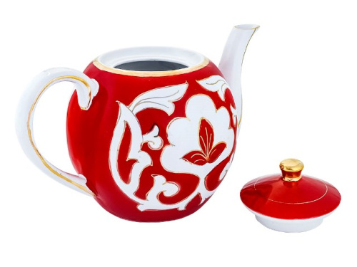 Чайник Красная Пахта, Turon Porcelain, с золотом, 1.5 л