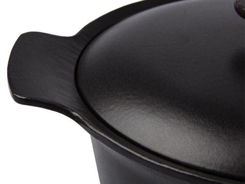 Кастрюля чугунная овальная с крышкой BergHOFF Ron, (черная) 4.2 л