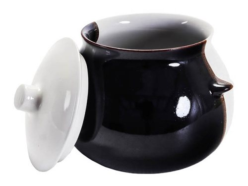 Горшок для запекания "Славянская Керамика", Бело-Коричневый, 0.6 л