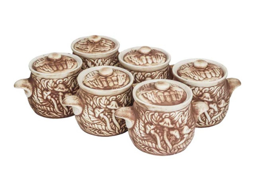 Горшок для запекания "Славянская Керамика", Гриб, 0.6 л, 6 шт