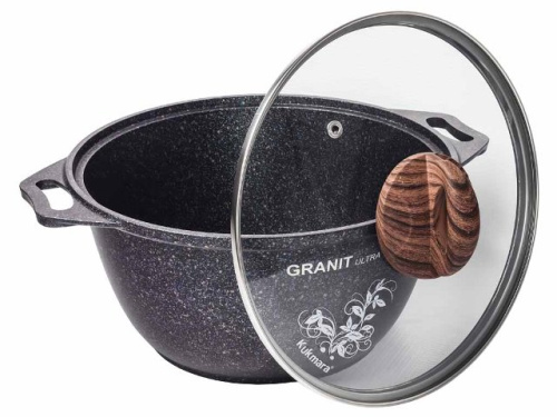 Кастрюля 3 л с антипригарным покрытием со стеклянной крышкой, Kukmara (Granit Ultra Blue), кгг32а