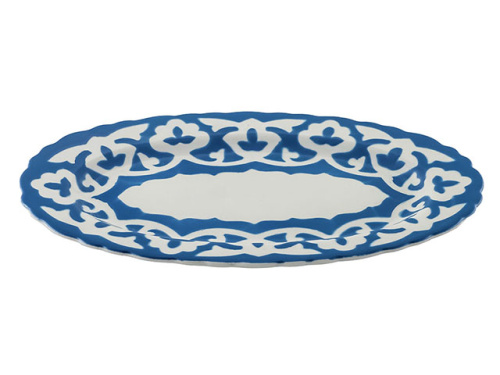 Тарелка овальная Бирюзовая Пахта, Turon Porcelain, Ø 23 см