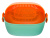 Дуршлаг с миской 2 в 1 овальный, пластиковый, 2.5 л, зеленый/оранжевый