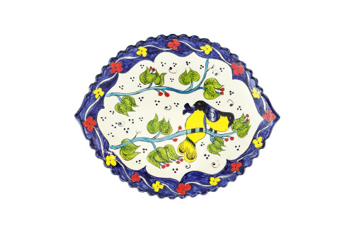 Блюдо Ляган овальный "Риштанская керамика", диаметр 41 см