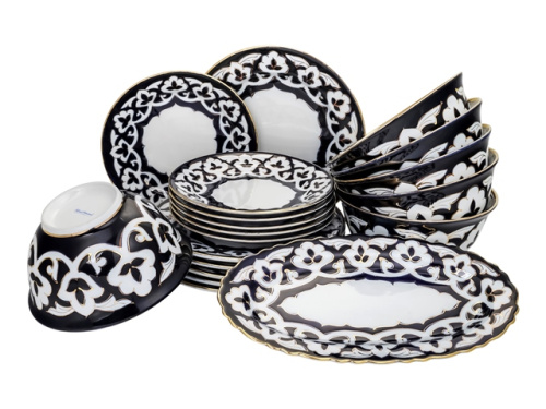 !Столовый сервиз Пахта, Turon porcelain, с золотом, 19 предметов