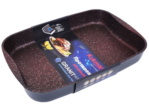 Противень с антипригарным покрытием 33.5x22x5.5 см, Kukmara (Granit Ultra Red), пга01а 