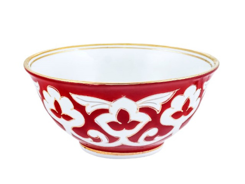 Коса Красная Пахта, Turon Porcelain, с золотом, Ø 14.5 см