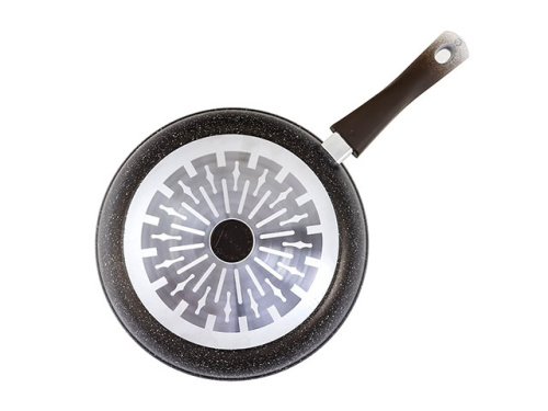 Сковорода 28 см с антипригарным покрытием со съемной ручкой, Kukmara (Marble Induction Кофейный мрамор), смки282а