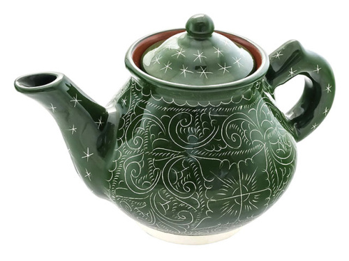 Чайник "Риштанская керамика", зеленый, 0.7 л