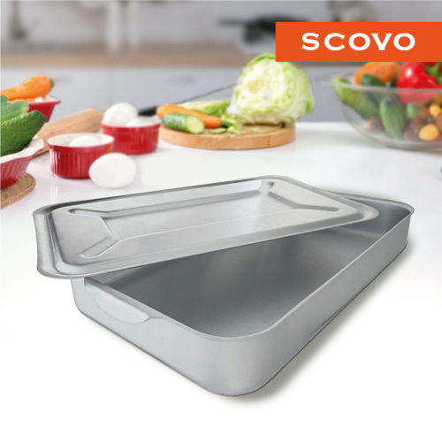 Противень алюминиевый с крышкой, SCOVO, МШ-015, 540х340х70 