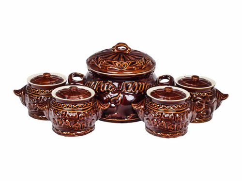 Набор супник 3 л + 4 горшка 0.6 л "Славянская Керамика", Повар