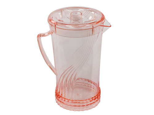 Кувшин с крышкой 2 л со стаканами 4 шт  по 300 мл, пластик, красный