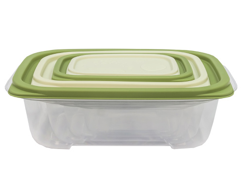 Набор из 4-х пищевых контейнеров с крышкой от 0.2 до 2 л, прямоугольные, Plover