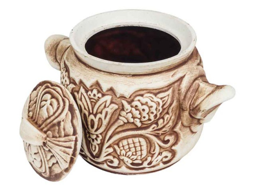 Горшок для запекания "Славянская Керамика", Резной, 0.6 л, 6 шт