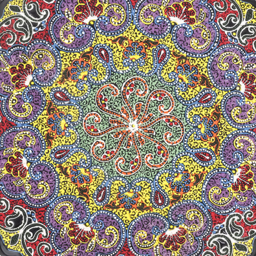 Блюдо Ляган "Риштанская керамика", Точечная роспись, Ø 32 см