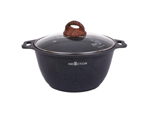 Кастрюля 3 л с антипригарным покрытием со стеклянной крышкой, Kukmara (Granit Ultra Induction Blue), кгги32а