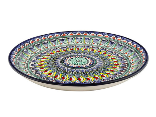 Блюдо Ляган "Риштанская керамика", Синяя мехроб, диаметр 38 см RSN038