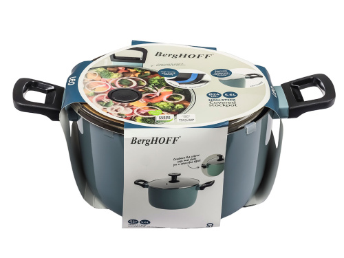 Кастрюля со стеклянной крышкой BergHOFF Leo Slate, 5.6 л