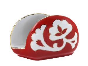 Салфетница Красная Пахта, Turon Porcelain, с золотом Салфетница Красная Пахта, Turon Porcelain, с золотом