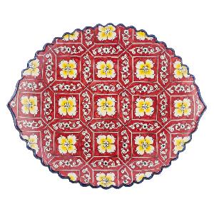 Блюдо Ляган овальный "Риштанская керамика", диаметр 41 см RS33_19 Блюдо Ляган овальный "Риштанская керамика", диаметр 41 см RS33_19