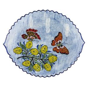 Блюдо Ляган "Риштанская керамика", Бабочка, Узбекистан, диаметр 41 Блюдо Ляган "Риштанская керамика", Бабочка, Узбекистан, диаметр 41